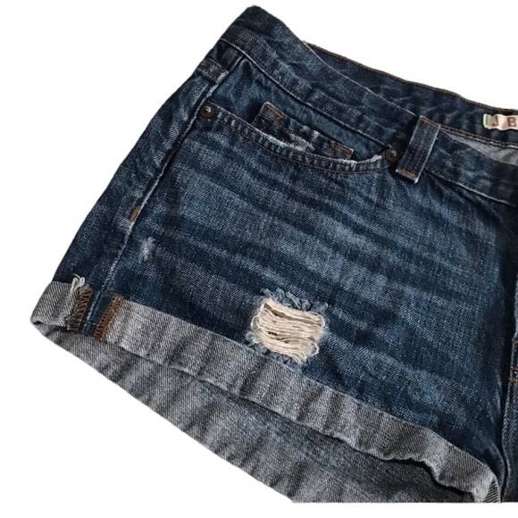J Brand Mako Distressed Cuffed Denim Shorts Sz 31 - Picture 4 of 15